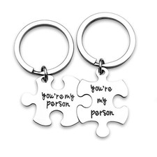 Couple Gifts Keychain My Person Love You Puzzle Piece Heart You Are My Person picture