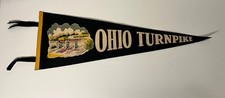 Ohio Turnpike Travel Souvenir Felt Pennant Flag Vintage c.1960 (version 1.1) picture