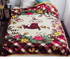 MOOMIN x BELLE MAISON Little My & Flower Blanket Japan Velvet Fleece Bedspread picture