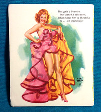 1940s Pinup Girl Blotter Art EARL MORAN This Gal's A Live Wire Dance Sensation picture