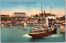 Arrival of Jersey Boat at Granville Harbor France Unposted Postcard picture