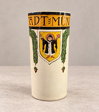 Antique Mettlach Villeroy Boch Tumbler 2327 12.00 Stadt München Munich 1/4L picture