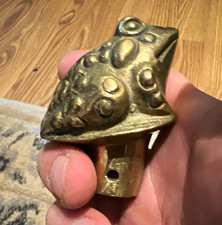 Vintage Solid Brass FROG Garden Faucet Handle Heavy Spigot Knob Hose Bibb Decor picture