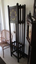 ANTIQUE GRANDFATHER CLOCK MISSION OAK ARTS & CRAFTS ORIGINAL FINISH CIRCA 1930 picture