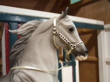 Jaapi BEIGE/BLACK CHECKERED halter w/lead - fits Breyer picture