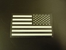 REVERSE USA FLAG WHITE ON BLK PCX PATCH 2 pack 3.5