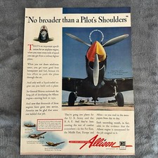 1942 Allison Aircraft Engine WWII Fighter Plane Aviation Warbird Print Ad picture