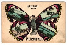 Greetings from Meredith NH Butterfly Multiview Lake Winnipesaukee c1910 Postcard picture