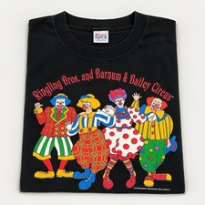 vtg Ringling Bros Barnum & Bailey Circus Clown Tee Men Large Black Made in US picture