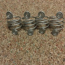 Metal Napkin Rings Holder Silver Color Swirls Lot Of 4 picture