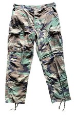 Vintage USGI Army BDU Combat Trousers M-81 Woodland Camo LARGE REGULAR 1997 Date picture