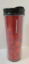 Starbucks - 2011 - Red Snowflake/Star - Christmas Tumbler/Travel Mug - 12 oz picture