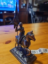Vintage Jeanne d'Arc (Joan of Arc) on horseback In Bronze Like Material, Great picture