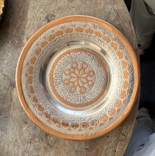 Vintage Cairoware Mamluk Revival Copper Silver Plate Etched Islamic Decorative picture