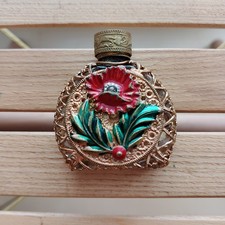 Vintage perfume bottle filigree Gilt Enamel Collectible Nice 5c 1970s USSR picture