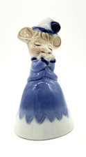 Vintage 1978 JASCO Christmas Luvkins #14 Mouse Porcelain Figurine Taiwan picture