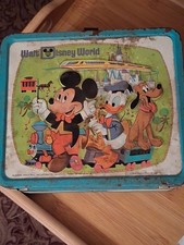 Vintage 1970s Walt Disney World Mickey Mouse Metal Lunch Box  picture