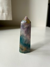 Vibrant Purple and Green Fluorite Crystal Tower 80g 3 Inches picture