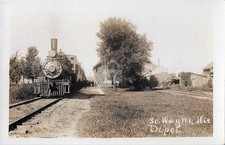 South Wayne WI Wisconsin Railroad Depot Train Station RPPC Photo Postcard COPY picture