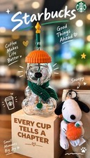 NEW 2026 Starbucks x Peanuts Snoopy Glass Cup Brand New 100% Authentic picture