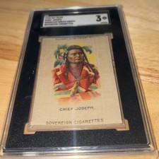 1910 S67 Chief Joseph American Indian Chiefs Sovereign Tobacco Silk SGC 3 picture