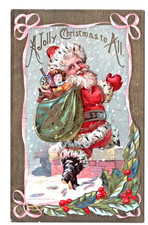 Santa Claus Chimney Christmas Vintage Postcard L R Conwell Holiday Series 2500 picture