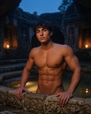 Gay Interest Male White Muscular Nude Pool Ancient Ruins Photo Print M004329 picture