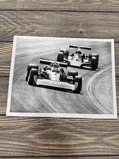 Vintage Black & White Formula 1 Race Car Photograph picture
