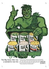 1960 JOLLY GREEN GIANT Peas & Corn & Mexicorn * DECORATIVE REPLICA METAL SIGN * picture