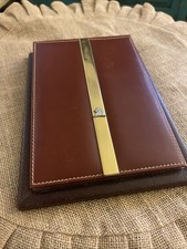 Vintage CROSS Desk Notebook Holder Brown Leather Italy picture