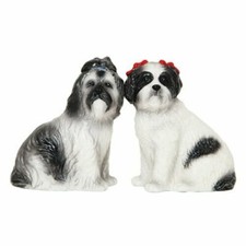 Cute Shih Tzu Puppies Ceramic Magnetic Salt Pepper Shakers Home Kitchen Decor picture