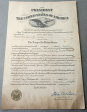 ORIGINAL WWII ARMY OF THE UNITED STATES OFFICER COMMISSION CERTIFICATE picture
