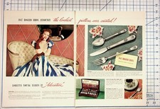 1940s 1847 Rogers Bros Silverplate Adoration Ad Loretta Young Magazine Print picture