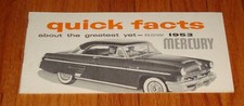 Original 1953 Mercury Quick Facts Sales Brochure Custom Monterey Wagon picture