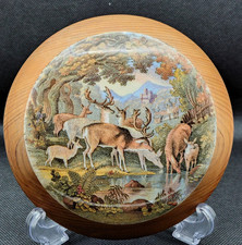 A Pratt Ware Pot Lid, Deer Drinking C.1850 picture