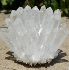 720G Genuine Clear Quartz Cluster Natural White Crystal Healing Home Art Decor picture