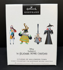 Hallmark Nightmare Before Christmas Citizens of Halloween Town Ornaments 4 Set picture