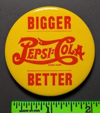 Vintage Bigger Better Pepsi-Cola Soda Pinback Pin picture