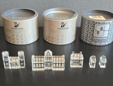 Vintage Swarovski Silver Crystal City Buildings Lot of 3 Sets w/ Boxes Austria picture