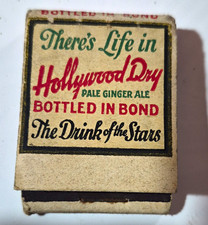 Rare Vintage 1920s Hollywood Dry Pale Ginger Ale Matchbook Lew Cody MGM, FULL picture