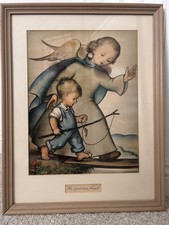 Vintage M. I. Hummel Her and His Guardian Angel 1940’s Picture/Prints picture