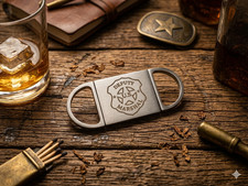 Deputy US Marshal Badge Perfect Cigar Cutter - Stainless Steel Close End Cutter picture