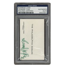 Leonard H Tosse Autographed Signed Philadelphia Eagles Business Card PSA picture