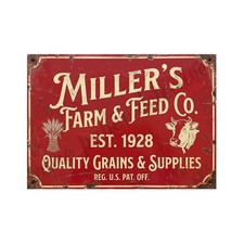 Vintage Advertising Sign Print Farm and Feed Store Retro 1940s, 5