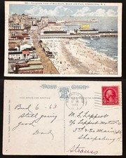 1925 Aeroplane View Boardwalk Beach Piers Atlantic City NJ B5 picture