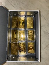 Gold Plated 1oz Bars (9 Count) Historic Mementos Book Safe Included picture
