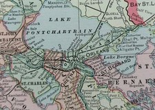 Vintage 1901 LOUISIANA Map 22