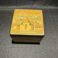 Vtg  Russian Lacquer Miniature Box – Hand-Painted 