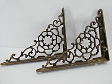 #79 Antique 19thC Aesthetic Cast Iron Wall Shelf Brackets (2) picture