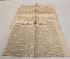 Antique 1861 New York Tribune Newspaper Lot Of 4 #1632 1668 1683 &1697 Civil War picture